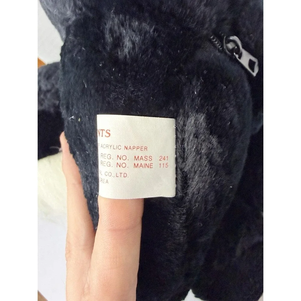 Vintage Radio Shack AM Radio Tuxedo Cat Plush Black White 1980s Retro Plush Toy